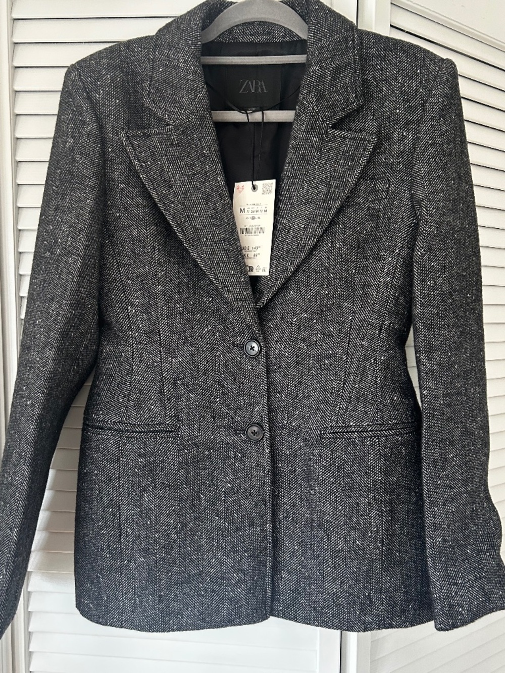 Zara wool peplum blazer NWT